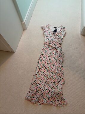 SMASHED LEMON Polka Dot Wrap Maxi Dress - Multicolor Metallic Women’s 6 NWT NEW